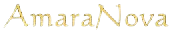 The words 'AmaraNova' are written in a stylized, light beige or cream-colored font against a solid black background. logo