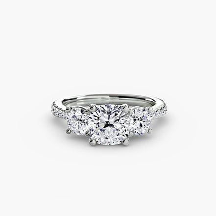 Three-Stone with Pavé Band