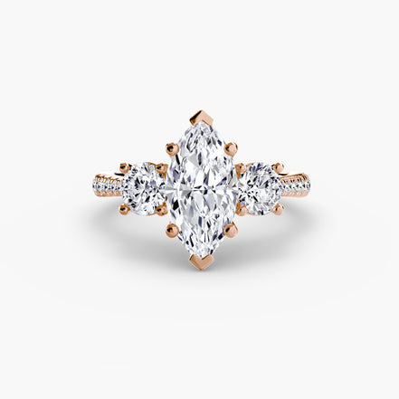 Three-Stone with Pavé Band