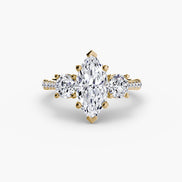 Three-Stone with Pavé Band