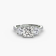Three-Stone with Pavé Band