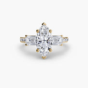 Three-Stone Ring with Pavé Band 4