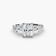 Three-Stone Ring with Pavé Band 4