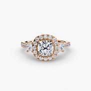 Three-Stone Ring with Halo 2