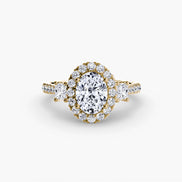 Three-Stone Ring with Halo 2