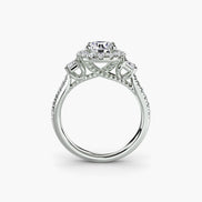 Three-Stone Ring with Halo 2