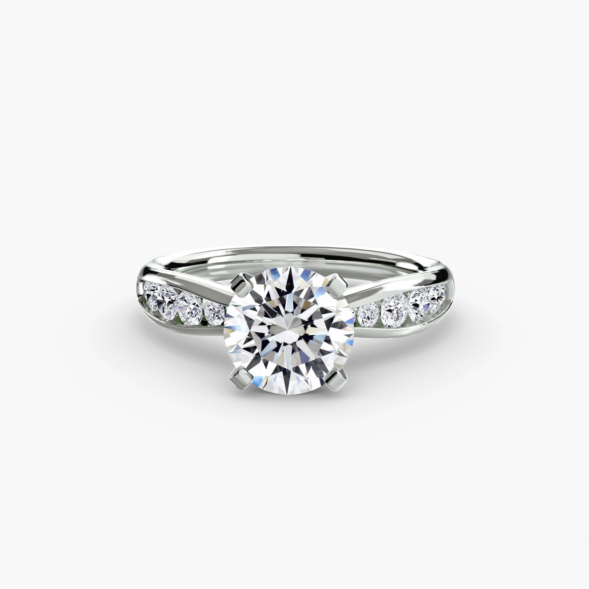 The Pavé Solitaire, Wide Band