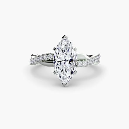 The Emerald Twist Pavé Ring