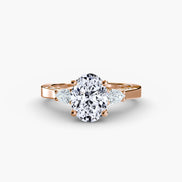 Three Stone with Pavé Shoulders